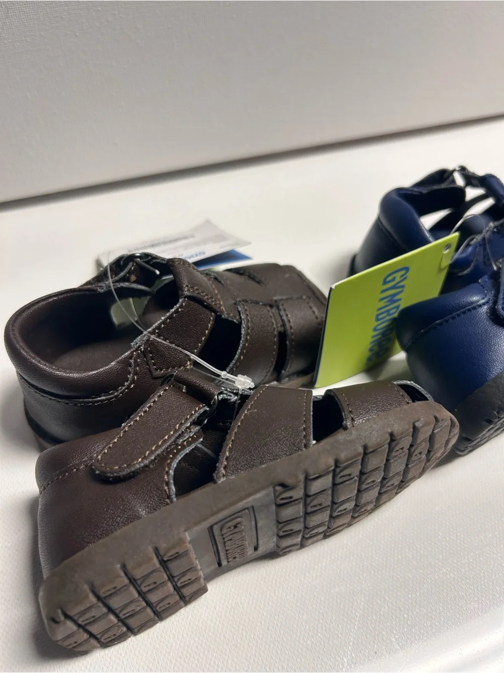 2 Pairs Gymboree Fisherman Navy Blue and Dark Brown Kids Sandals 3T